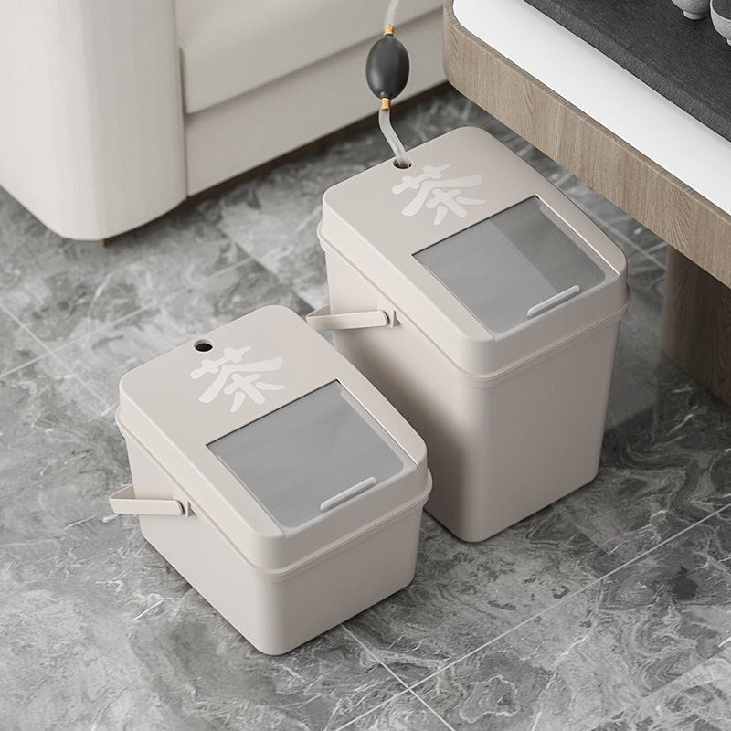 塑料家用带盖滤网干湿分离垃圾桶沥水茶渣桶卫生间大容量客厅