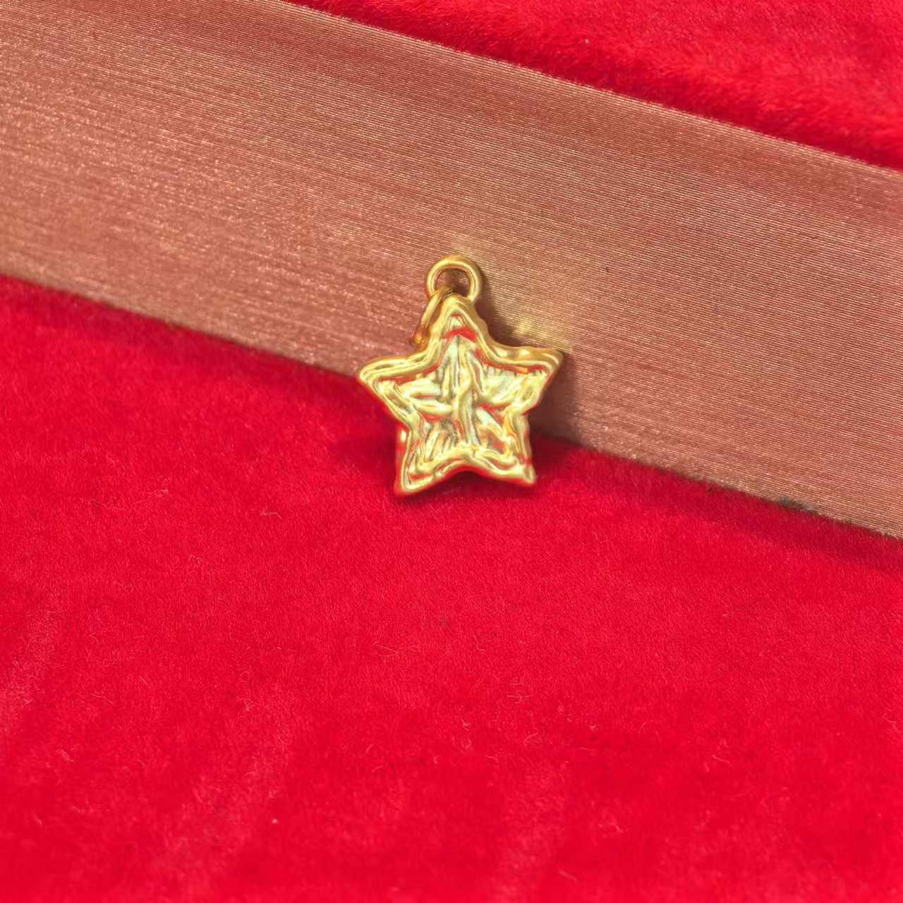 足金999锤纹五角星（配件）-JFX1319