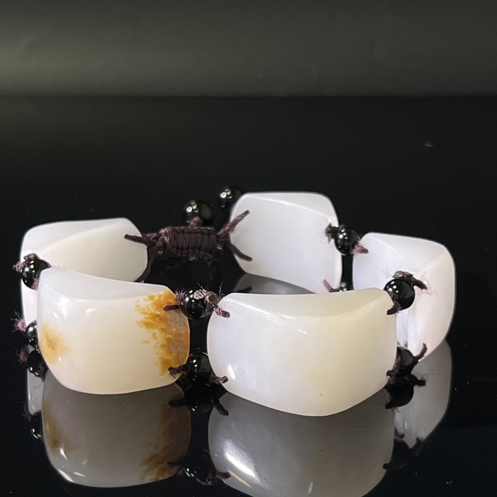 和田玉糖白手链KTAB745