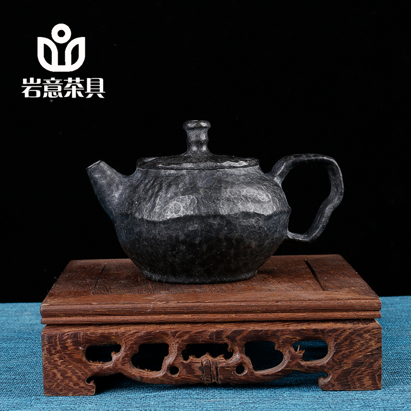 岩意茶具天然冰碛岩养生石头泡茶壶复古高档家用高档纯手工小欢喜