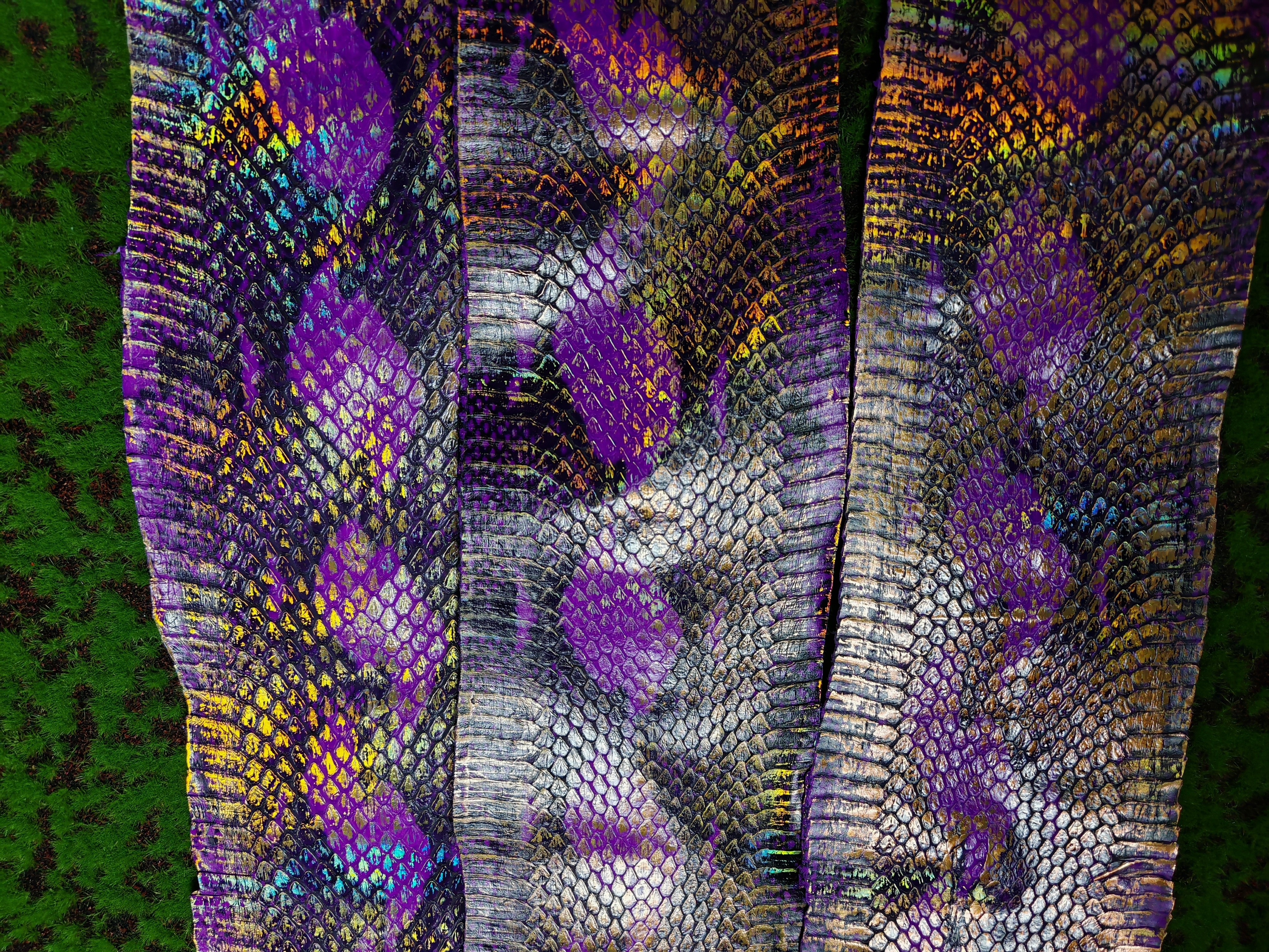 蛇皮项圈手机壳蛇纹表带料子天然蛇皮手工diy彩色皮具