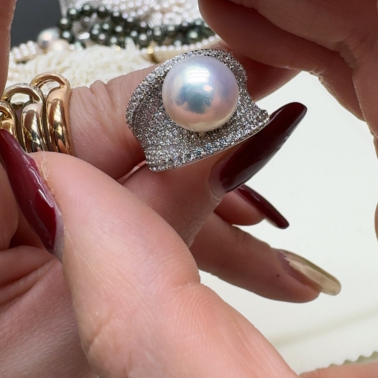 【闪购商品】淡水珍珠戒指银S925镶嵌