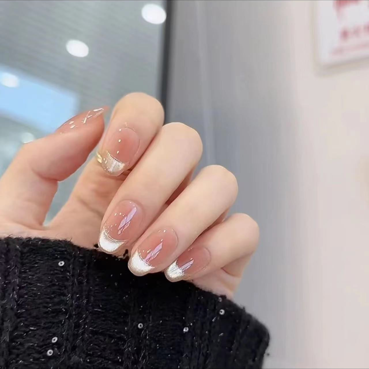 （ 银河法式） 简约日常显白手工穿戴甲