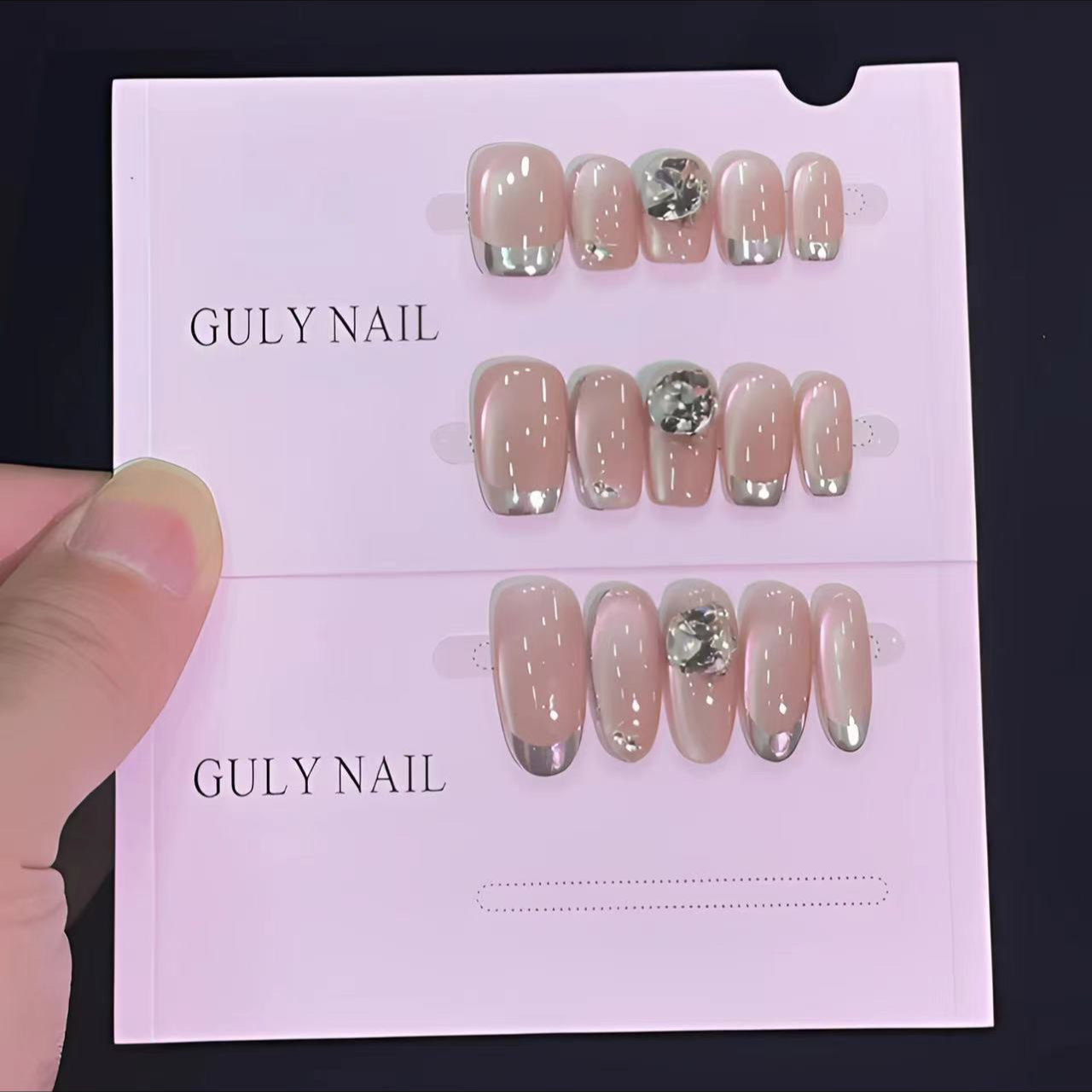 [秋水伊人] 鸽子蛋猫眼高级显白手工穿戴甲