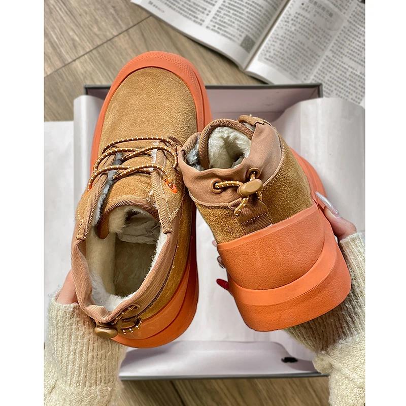 雪地靴男2024时尚潮流高级感新款秋冬季皮毛一体加绒保暖加厚棉鞋