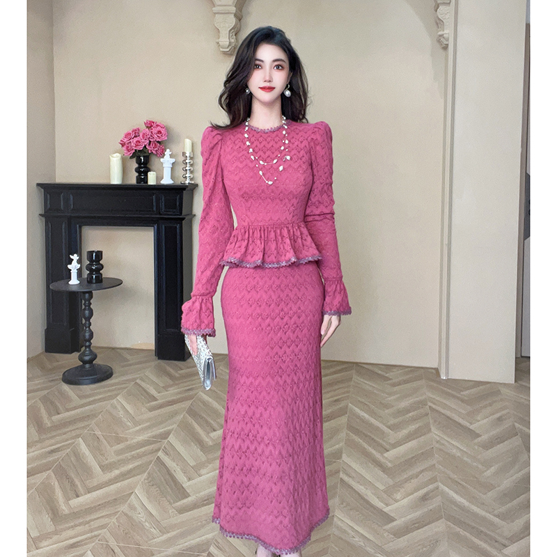 【设计师定制】秋冬名媛气质新中式女神时尚新款优雅连衣裙91365