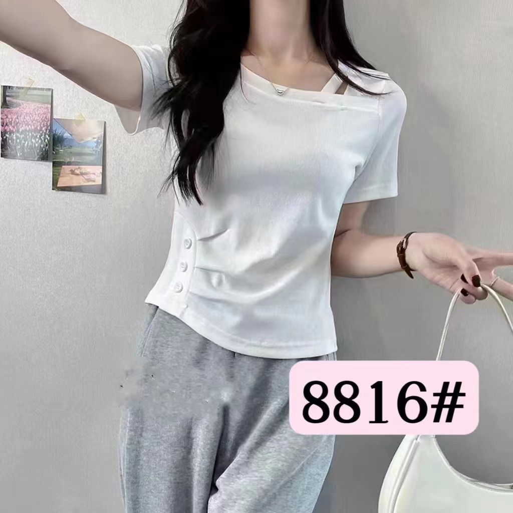 女款夏季显瘦短袖8816