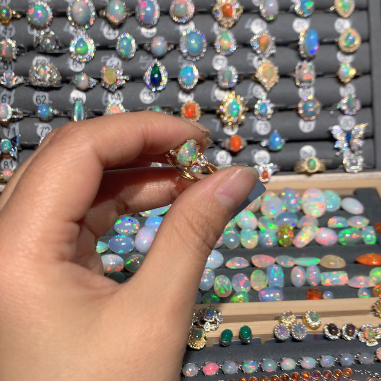 【闪购商品】欧泊戒指 镶嵌银S925镶嵌心****