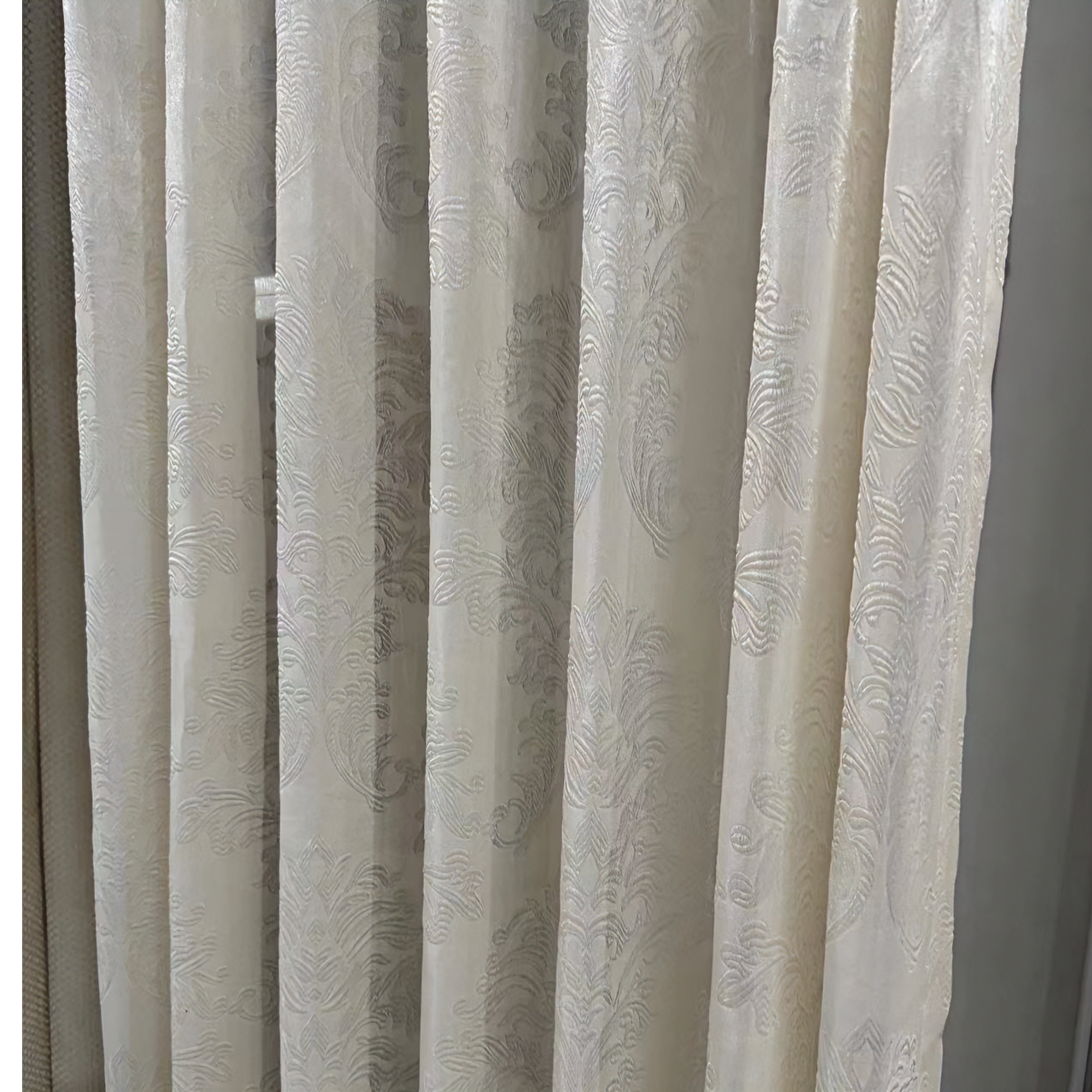 FYW1319-P7米金色大马士革提花款式窗纱