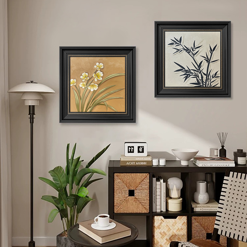 【水仙花】中古风餐厅挂画客厅装饰画手工油画法式美式走廊艺术壁画