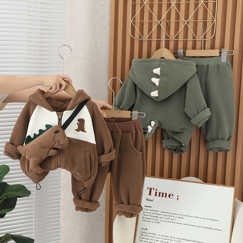 新品巴拉巴拉小童冬装加绒休闲宝宝2023新款男女童卫衣两件套儿童