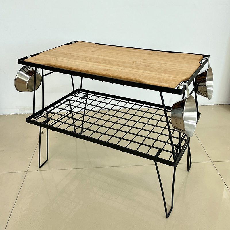 户外折叠网桌竹板桌子野营自驾野餐桌烧烤桌茶几铁桌沥水架网格桌