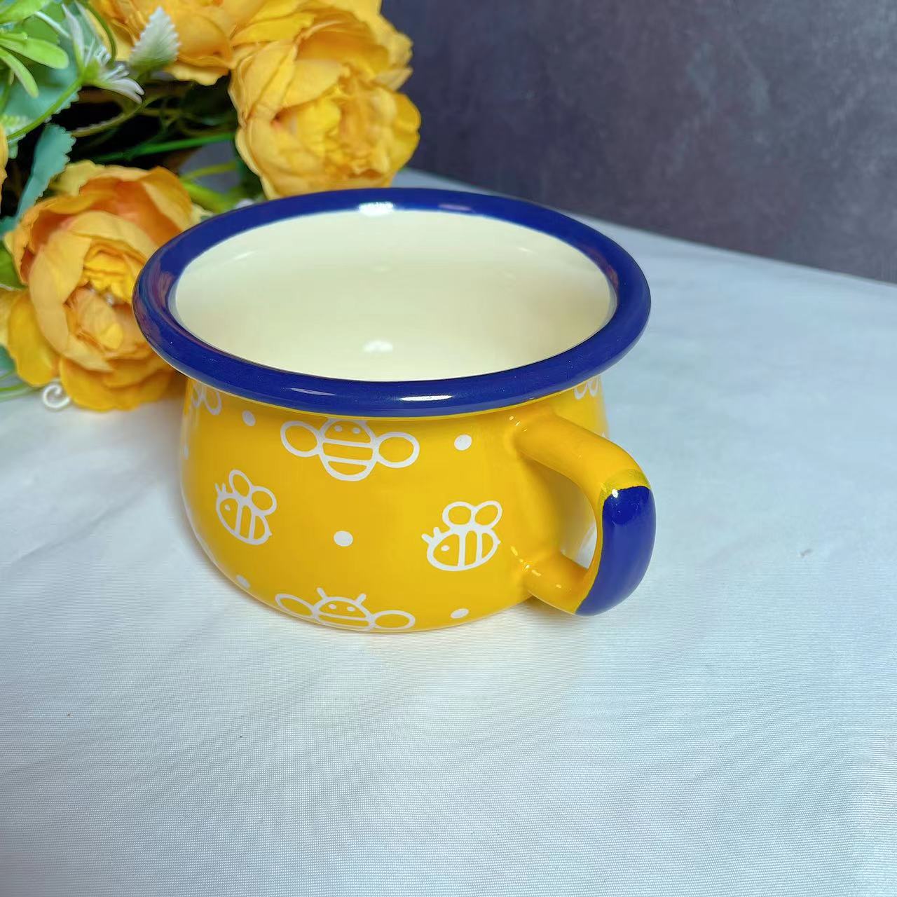 (微瑕)11CM儿童珐琅搪瓷水杯喝水杯特厚