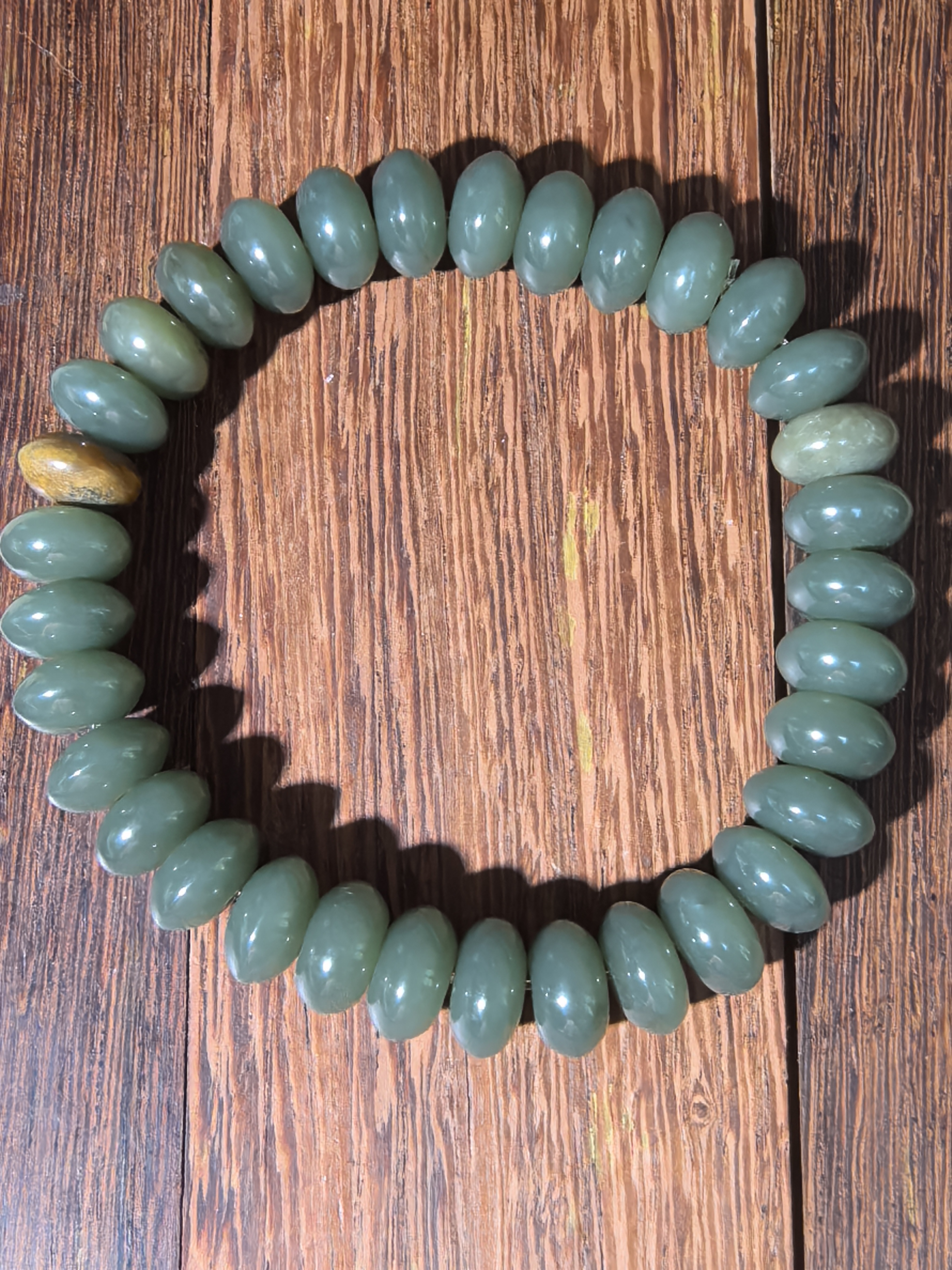 析木绿河磨算盘珠手链