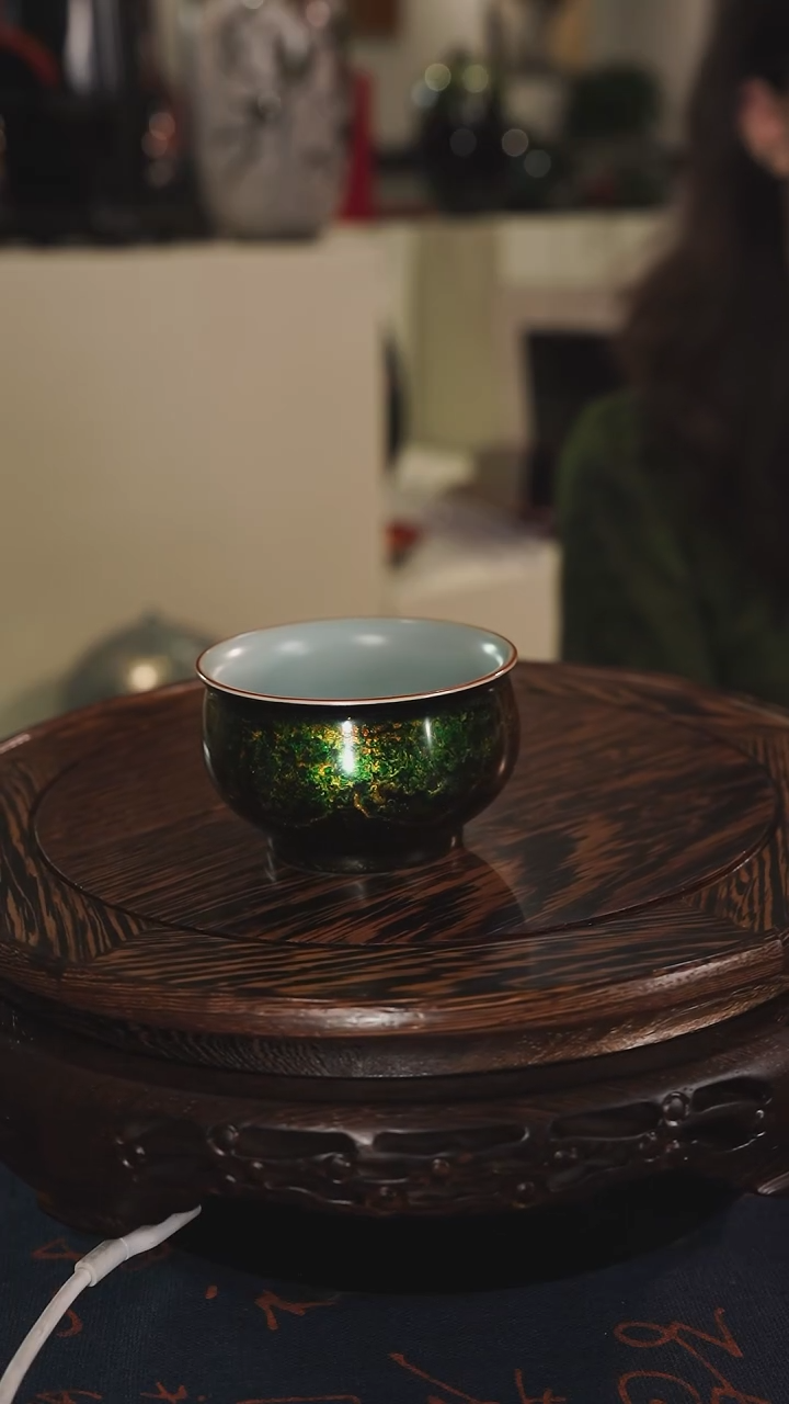 【闪购商品】非遗漆器 故宫系列绿金枫叶杯