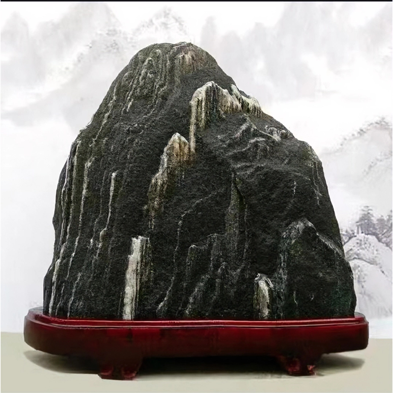 天然原石奇石办公室靠山石摆件客厅玄关庭院书房老料风化石头摆件