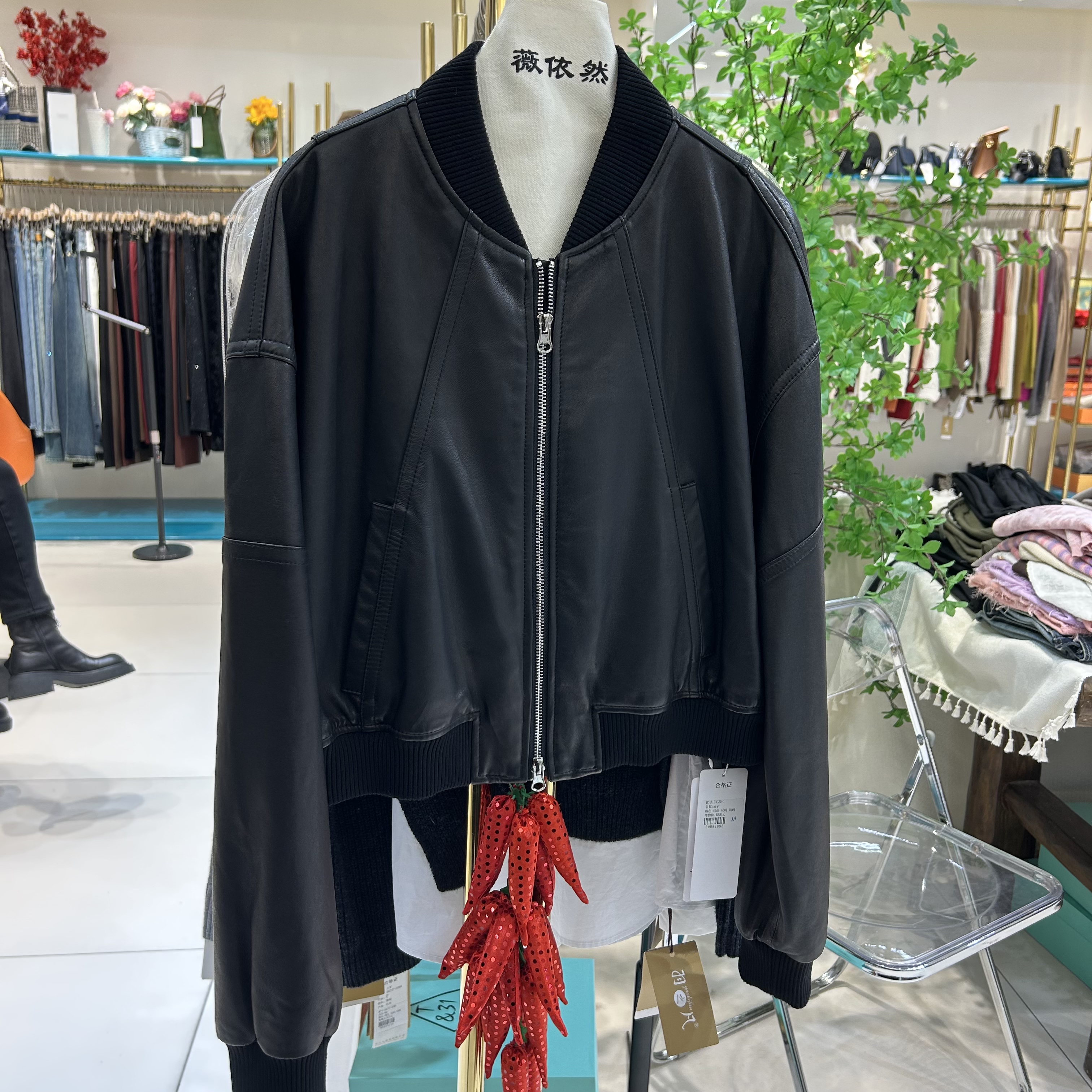 春款绵羊皮欧式时尚设计师皮衣