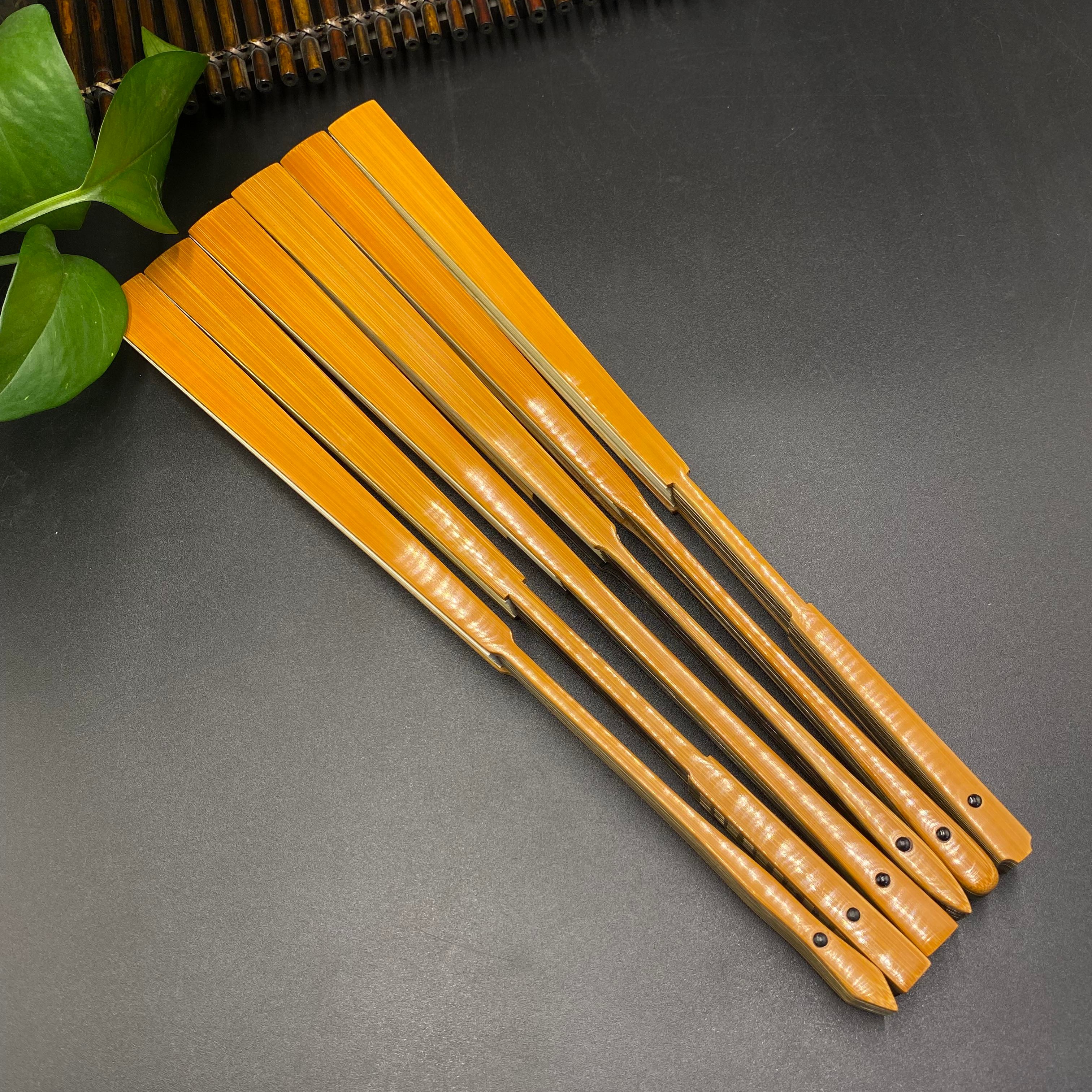 精工大骨老小骨新玉竹文玩折扇