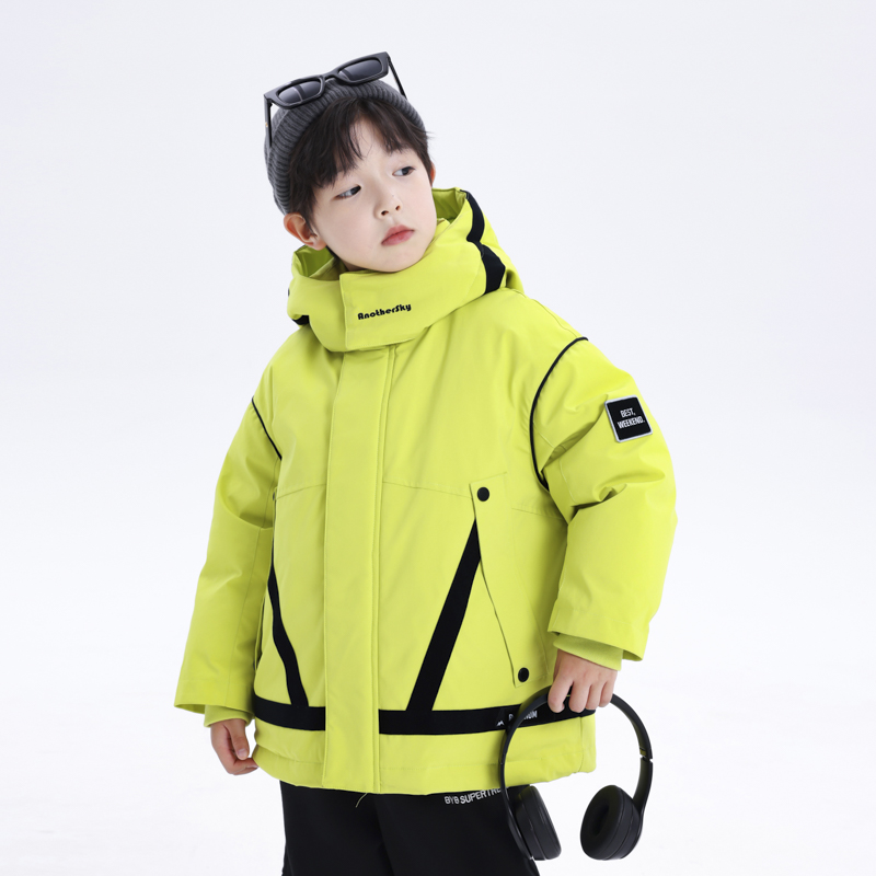 儿童2025新款韩式潮流冬季羽绒服男童加厚中长款外套时尚保暖加绒