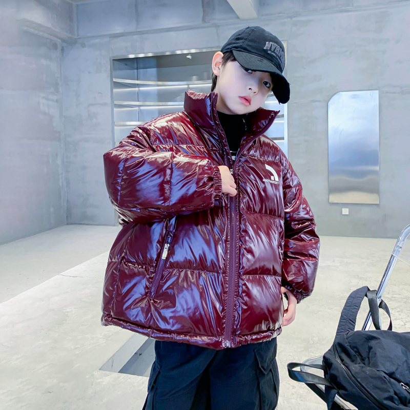 BABY&HH【重磅免洗】韩版潮流痞帅冬装亮面羽绒服厚防风潮流外套