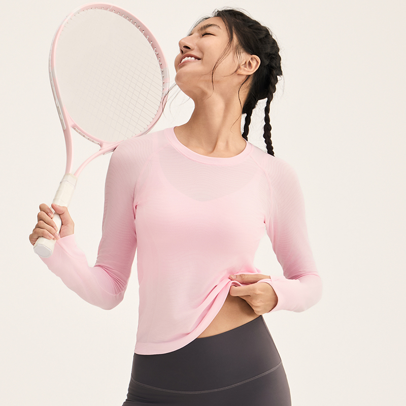 【超值购】运动修身长袖贴心拇指洞打底防风保暖瑜伽服上衣秋冬6247