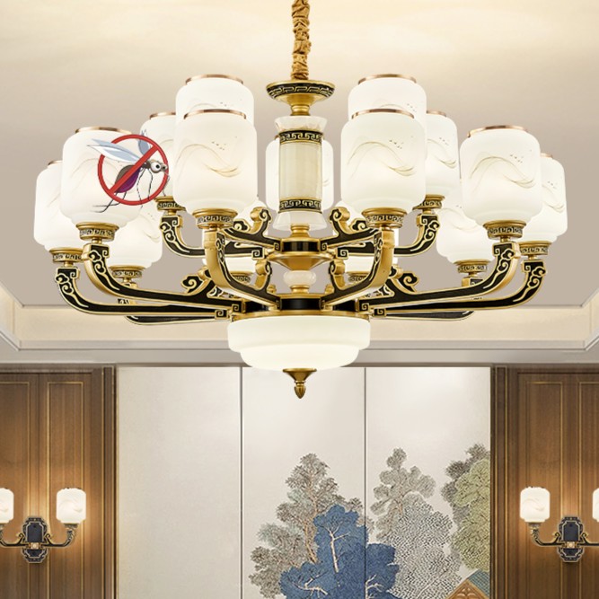 复式楼大吊灯别墅挑空中空楼客厅灯新中式客厅灯禅意大气餐厅灯具