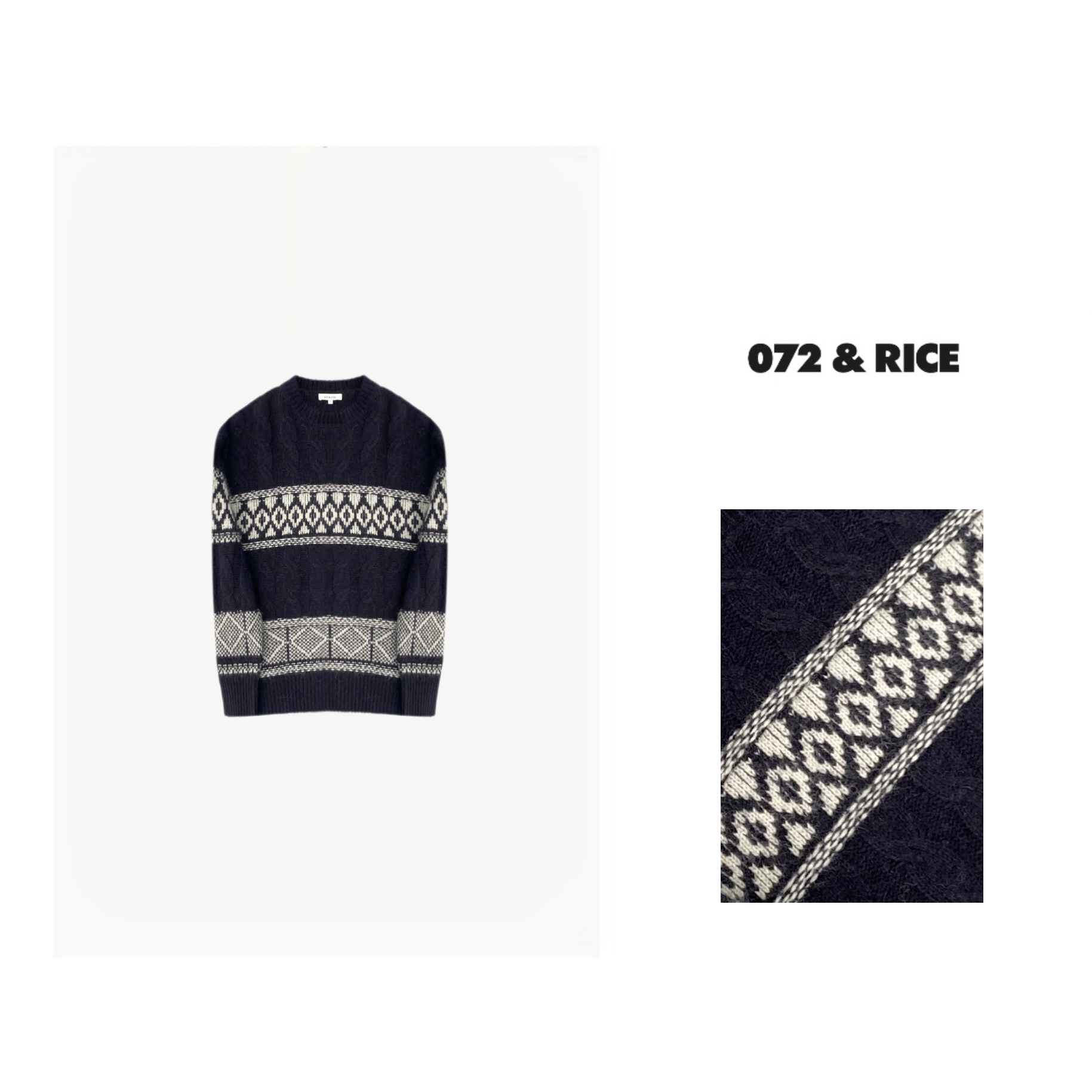 072 & RICE【暮雪】桑蚕丝+兔毛+羊毛 秋季休闲长袖针织衫 OM961 FF