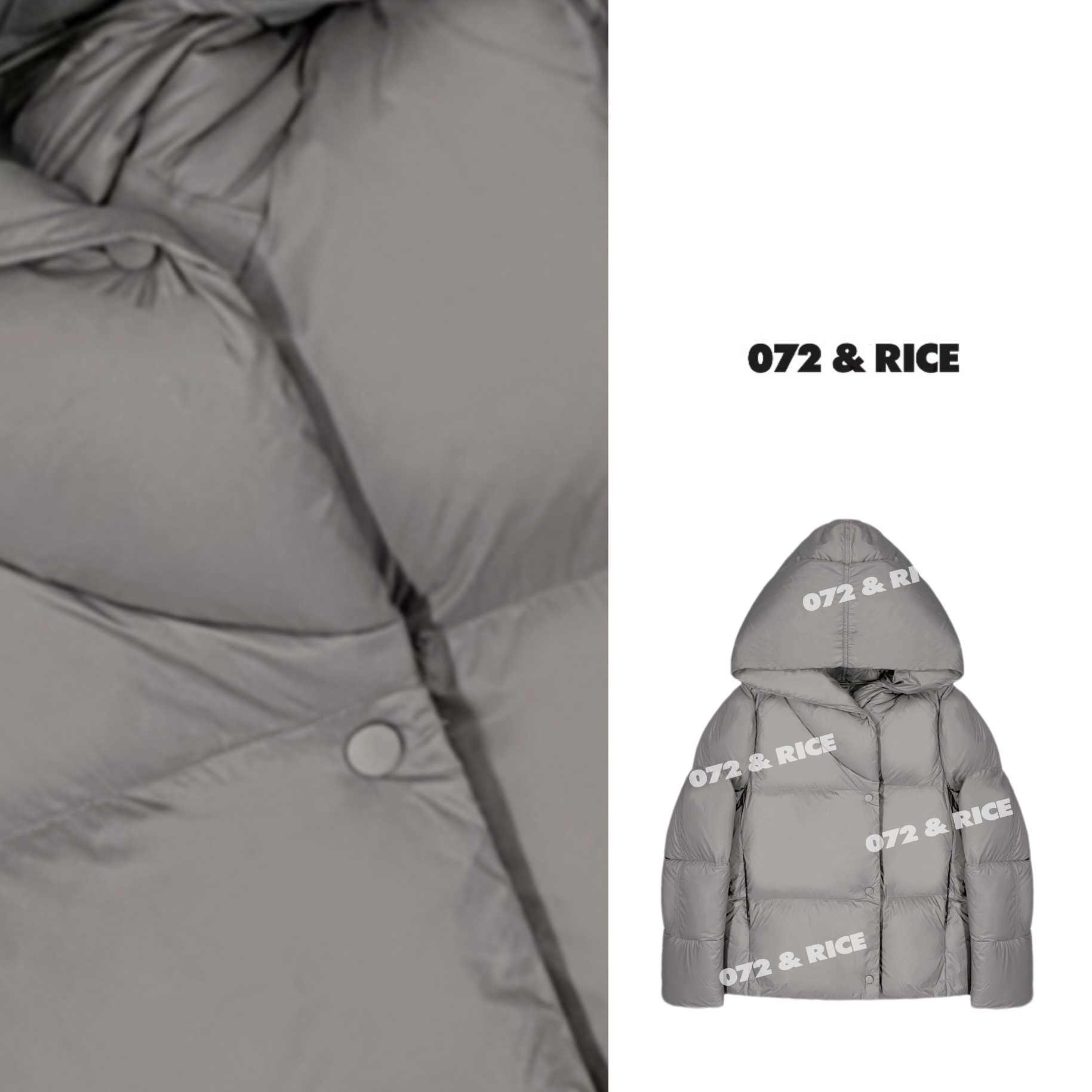 072 & RICE【雾松】秋冬休闲连帽长袖白鸭绒外套 LS010 FF1230