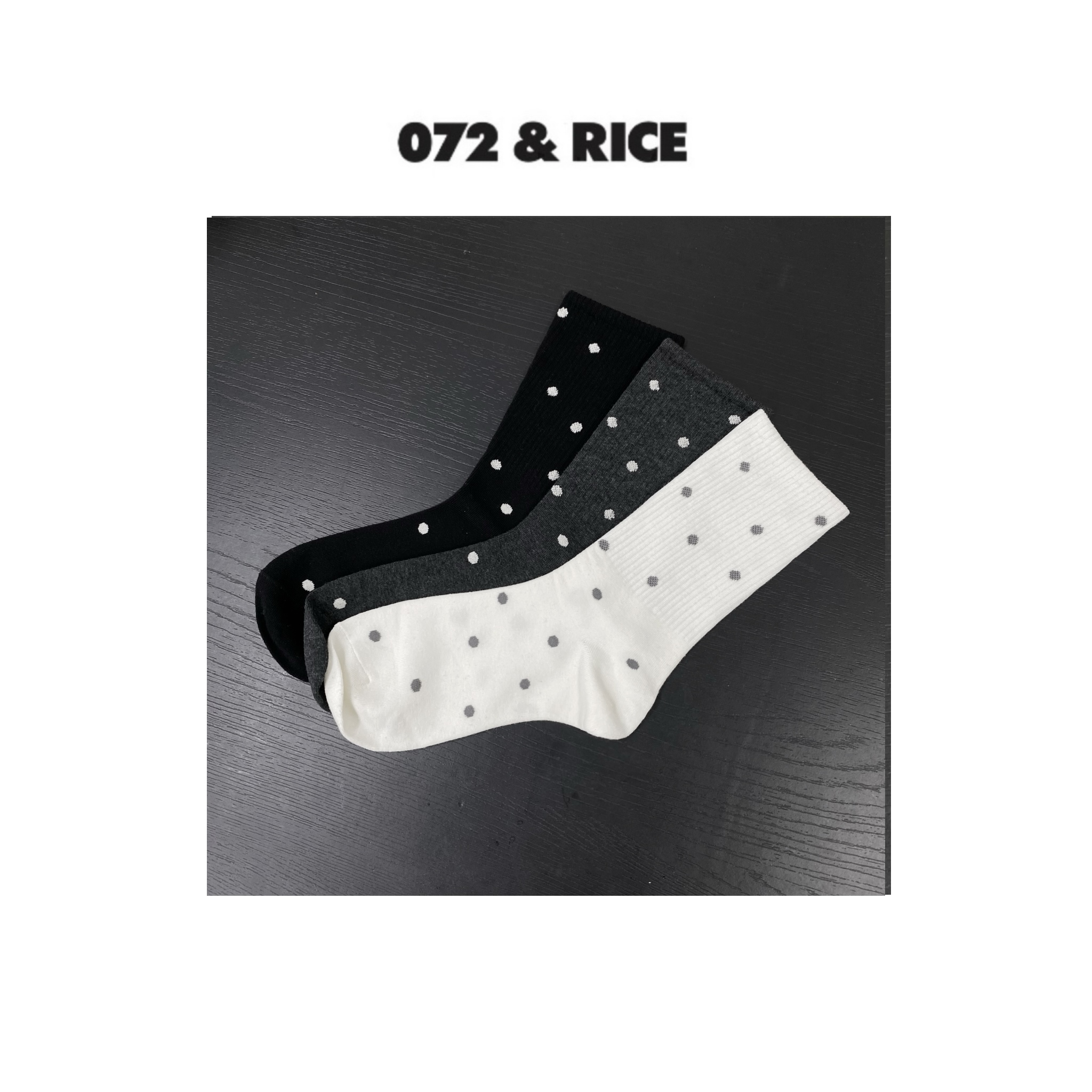 072 & RICE【波点袜】秋冬休闲百搭透气长袜 FD0100