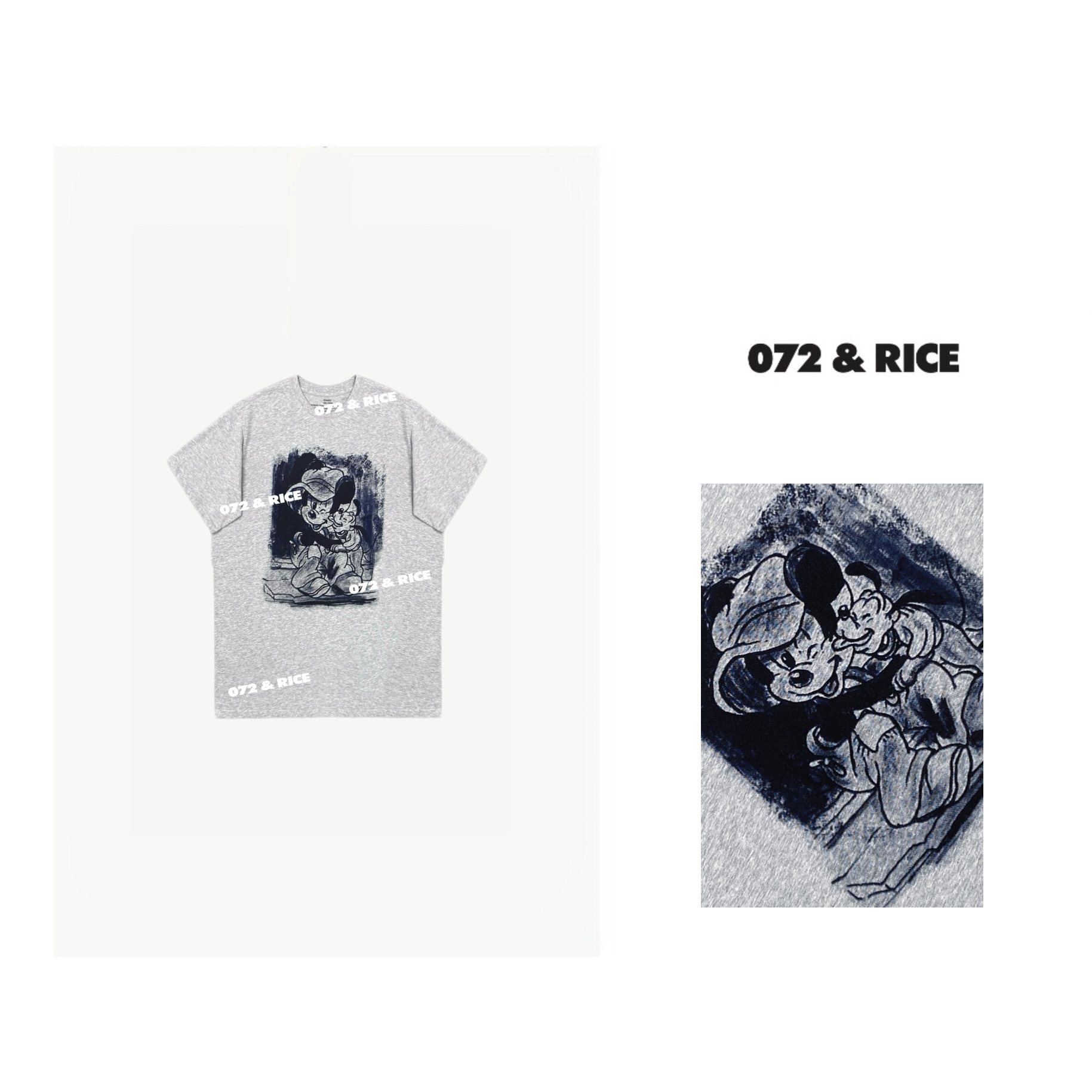 072 & RICE【漫画米奇】100棉 春夏休闲百搭圆领短袖T恤 24XD10 
