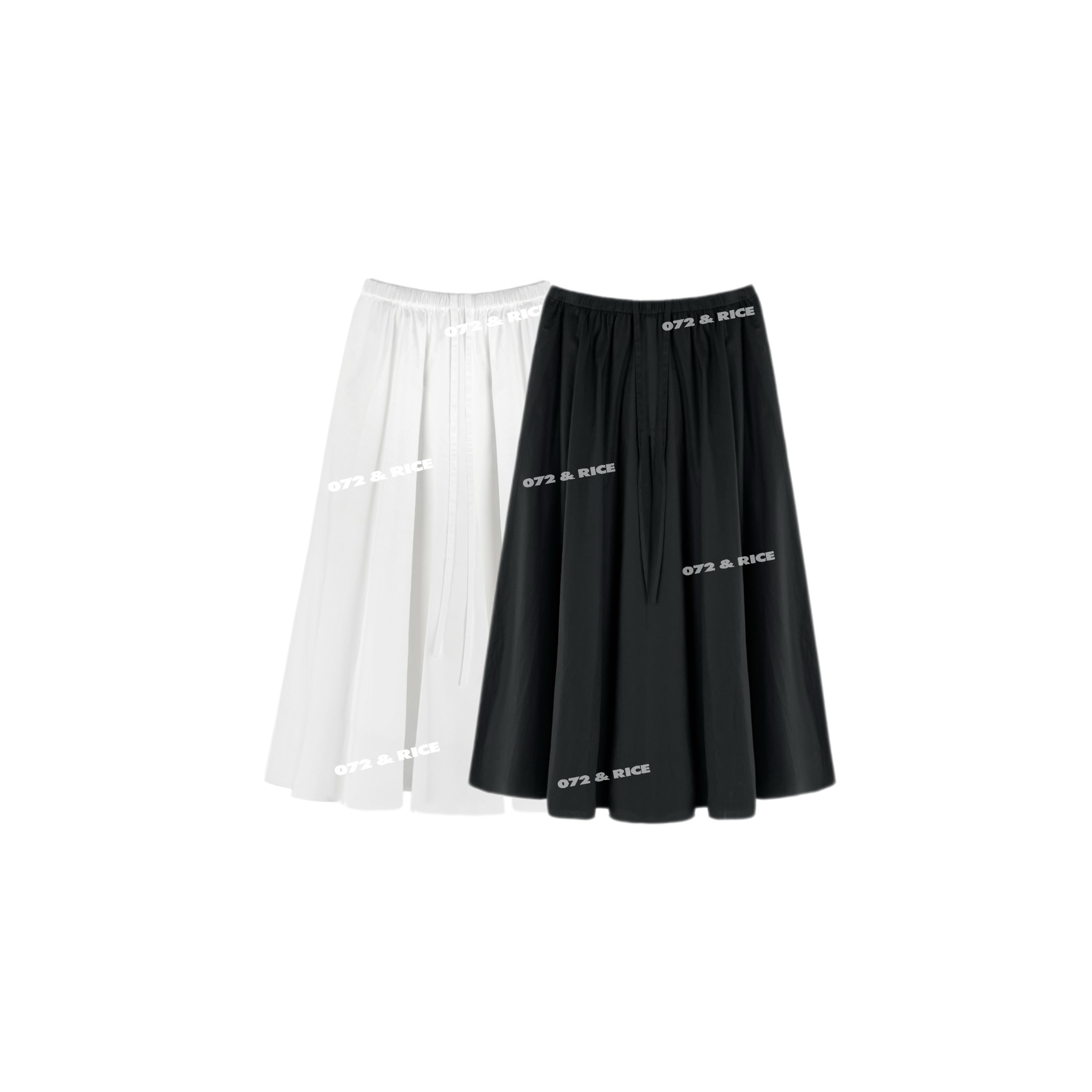 072 & RICE【百合裙】100棉 春季休闲松紧腰半身裙 24NW012Z*