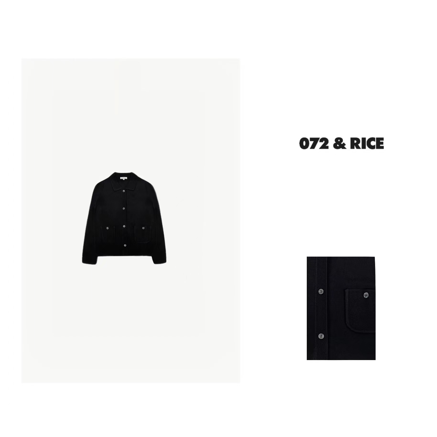 072 & RICE【伊力外套】春季休闲翻领长袖针织外套 LE167 FF