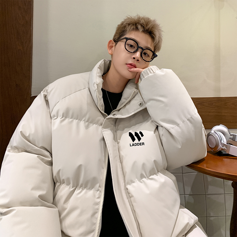 棉服男2023冬季新款美式复古棉衣外套加厚保暖青少年宽松休闲棉袄