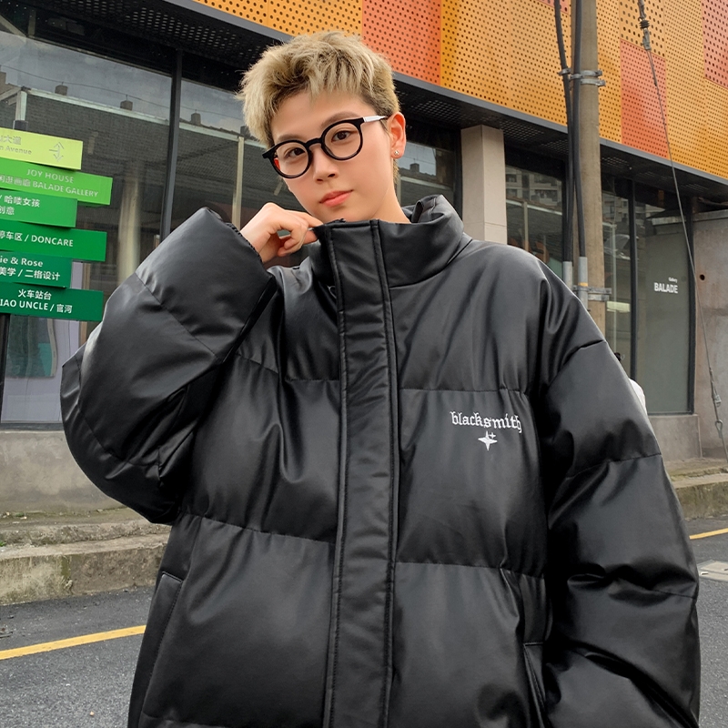 美式复古字母刺绣棉衣男冬季加厚潮牌棉服青少年痞帅保暖袄子外套