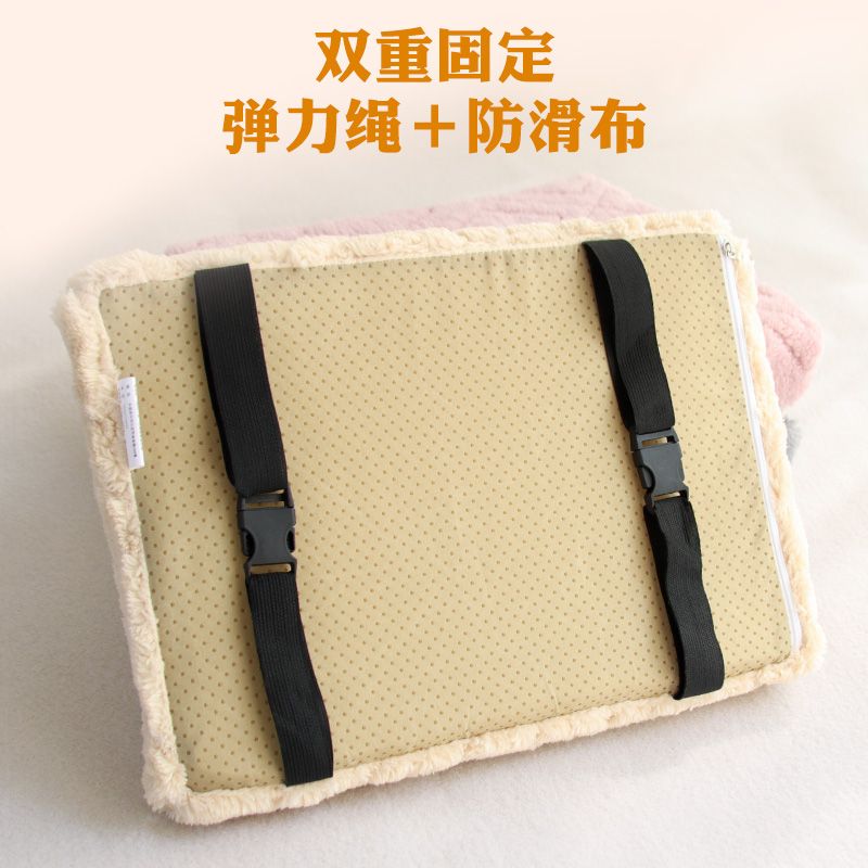 冬季毛绒垫子学生坐垫教室凳子乳胶防滑带绑绳长方形绒面屁垫椅垫