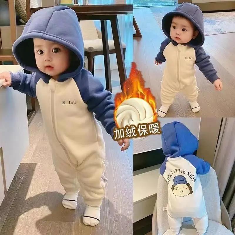 芊芊趣婴儿衣服秋冬宝宝连体衣0到3个月新生儿冬季加绒婴幼儿新款