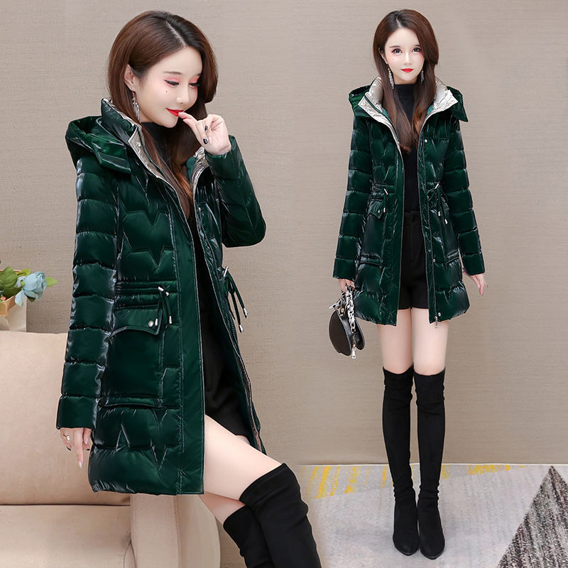 波司登亮面免洗羽绒服服女中长款2023新款宽松收腰显瘦羽绒冬季羽