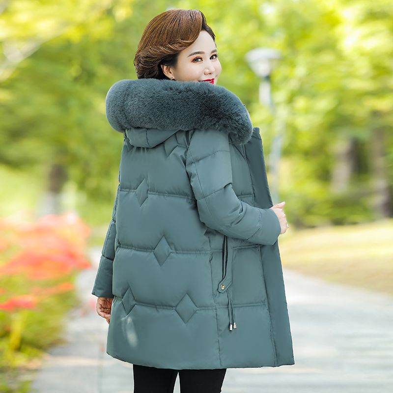波司登中老年羽绒服服女2023新款时尚大码羽绒中年人带毛领女士羽
