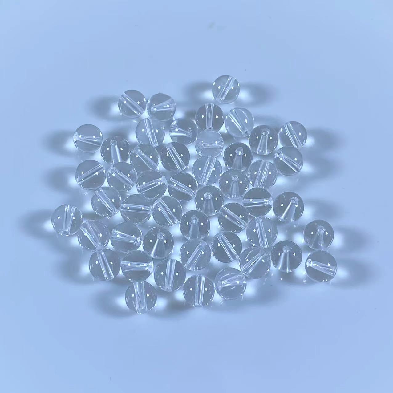 天然净体白水晶双A级精品高货单珠圆珠 DIY多宝手串串珠无色水晶