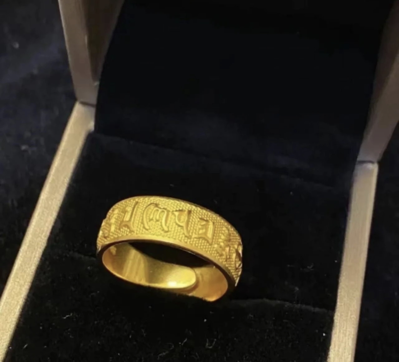 合金戒指 活口六字箴言戒指时尚磨砂古法素款光面