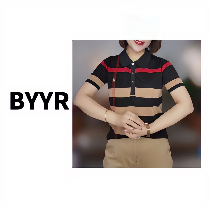 伴月伊人新款高定减龄娃娃领polo衫半袖9226