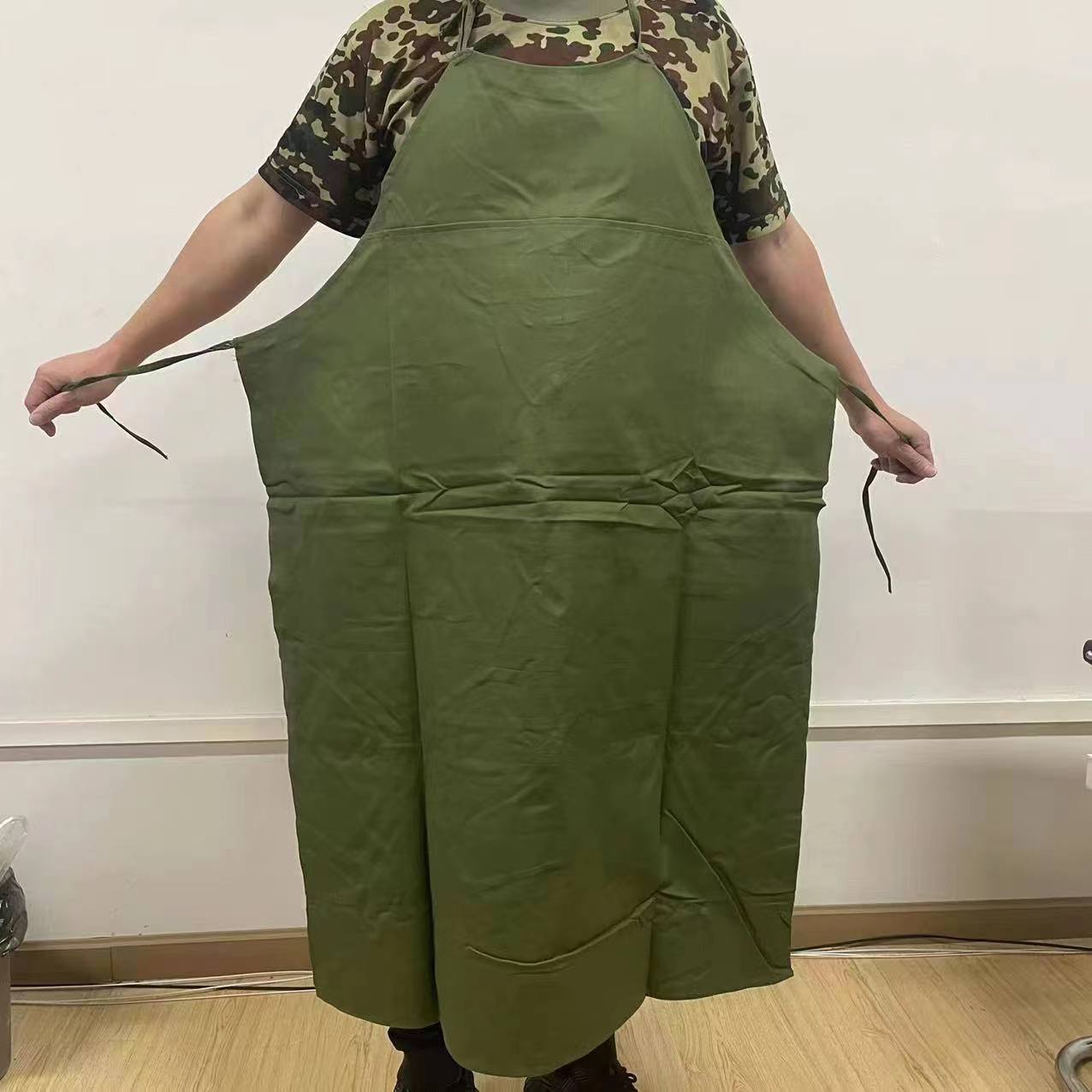 老式连襟帆布围裙防水防油防污