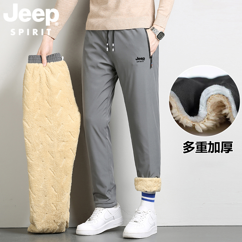 JEEPSPIRIT1941ESTD冬季加厚保暖加绒暖长裤防寒外穿宽松休闲防风