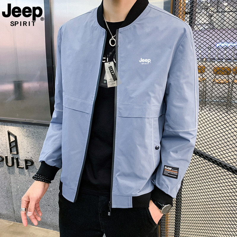 Jeep吉普秋冬新款休闲百搭潮流宽松男士夹克春秋装帅气时尚外套衫