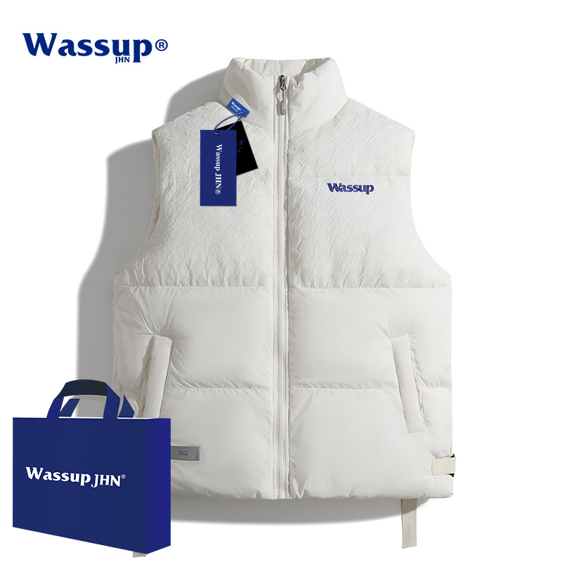 WASSUPJHN工装棉马甲春秋冬季情侣复古男士宽松马夹坎肩男装潮牌