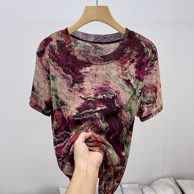 独特漂亮减龄款遮肚子小衫洋气宽松高档t恤女百搭精致上衣8039