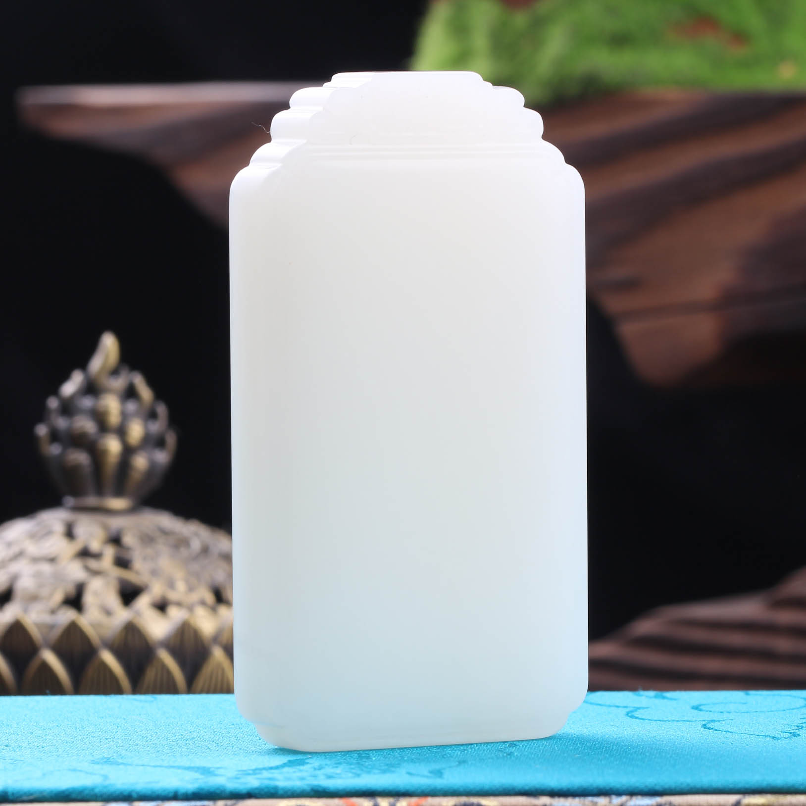 崔老板（精选）羊脂白和田玉平安无事牌