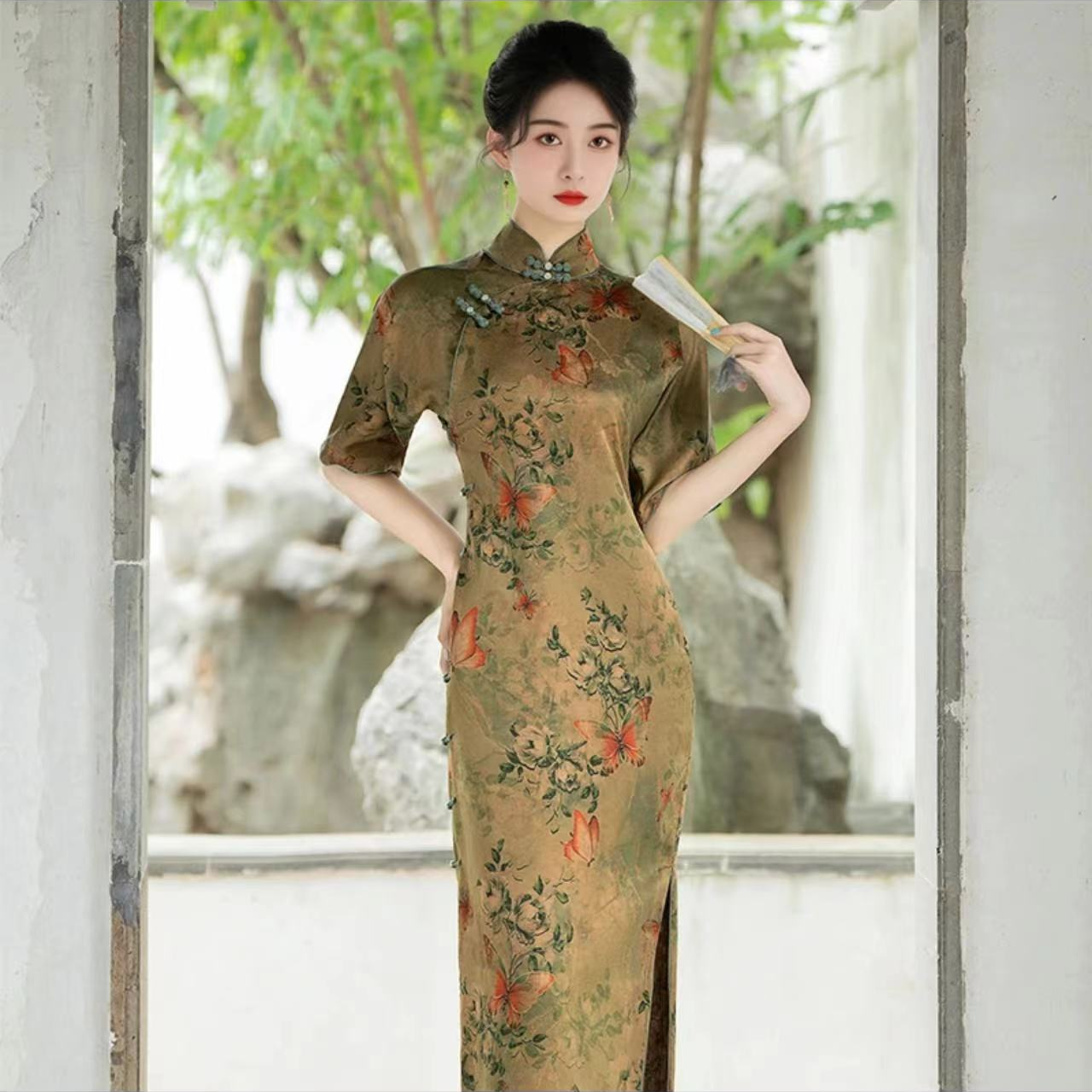 不要看图片/按编号拍衣服/S-4XL/衣长125全开襟古法旗袍/断码高货