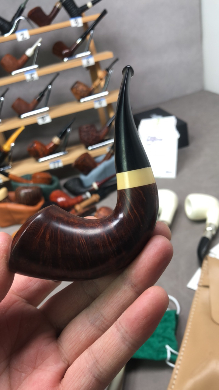 俄罗斯彭科夫光面号角手工石楠木烟斗