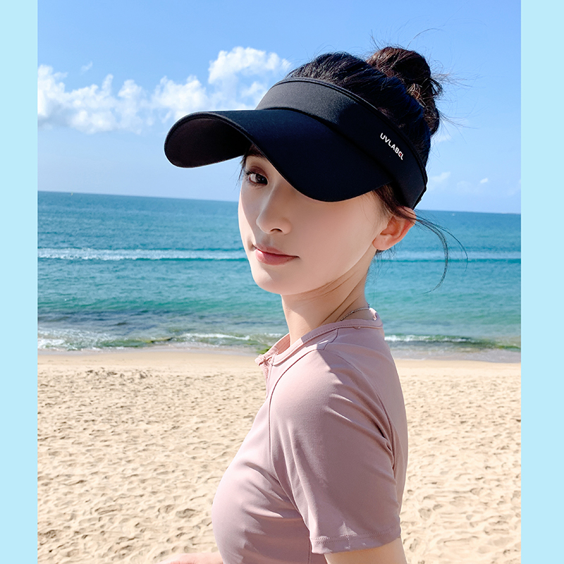 日本UV跑步空顶防晒帽夏户外运动太阳帽儿童防紫外线遮阳帽子女款